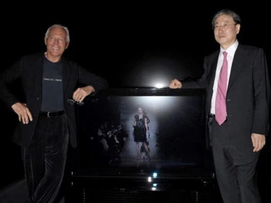 Georgio Armani & Bookeun Yoon at Armani/Samsung LCD TV launch