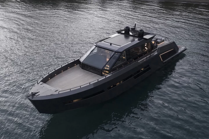 The Mazu 82 includes a glass deckhouse and open, multipurpose foredeck