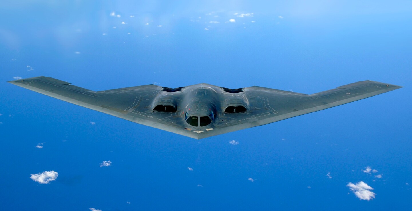 The Stealth bomber is an eerie presence, and an imposing spectacle, even in non-hostile territory. You're first struck by the noise, or rather the lack of it. And then by its size — it has a 172-ft (52-m) wingspan. Then, as it passes away, its flat cross-section makes it very hard to see. Technically it may be called the Northrop Grumman B-2 Spirit, but "Stealth" is bang on the money. It has no right to be beautiful, really – but it is.