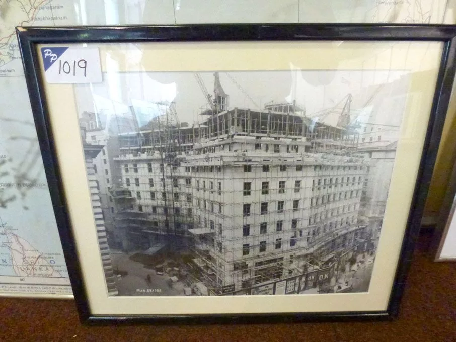 Lot 1019 - framed photo of Bush House under construction