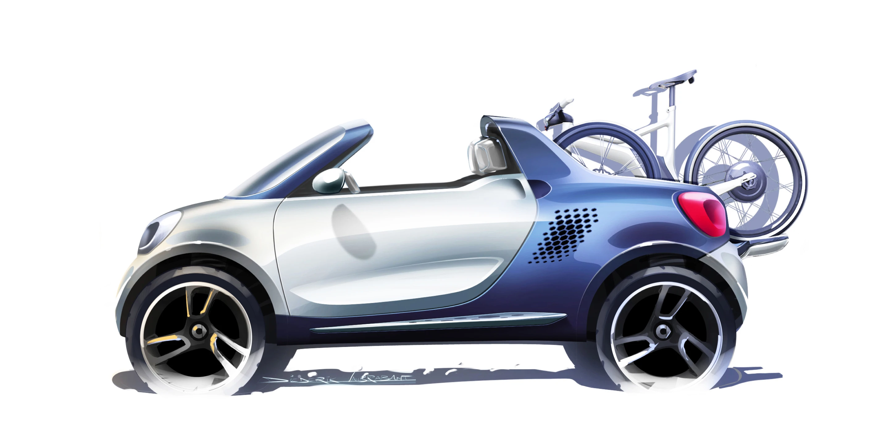 The smart for-us is a concept car, that combines a smart fortwo with a pickup truck