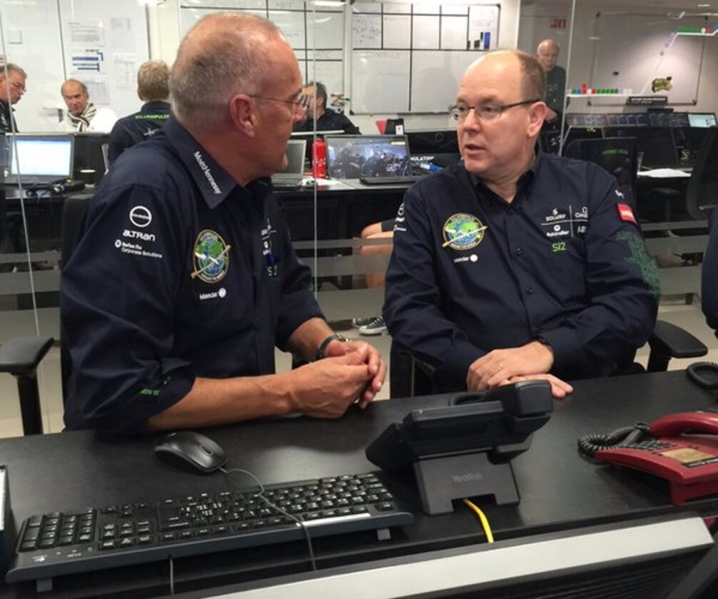 Solar Impulse patron Prince Albert of Monaco attended the landing