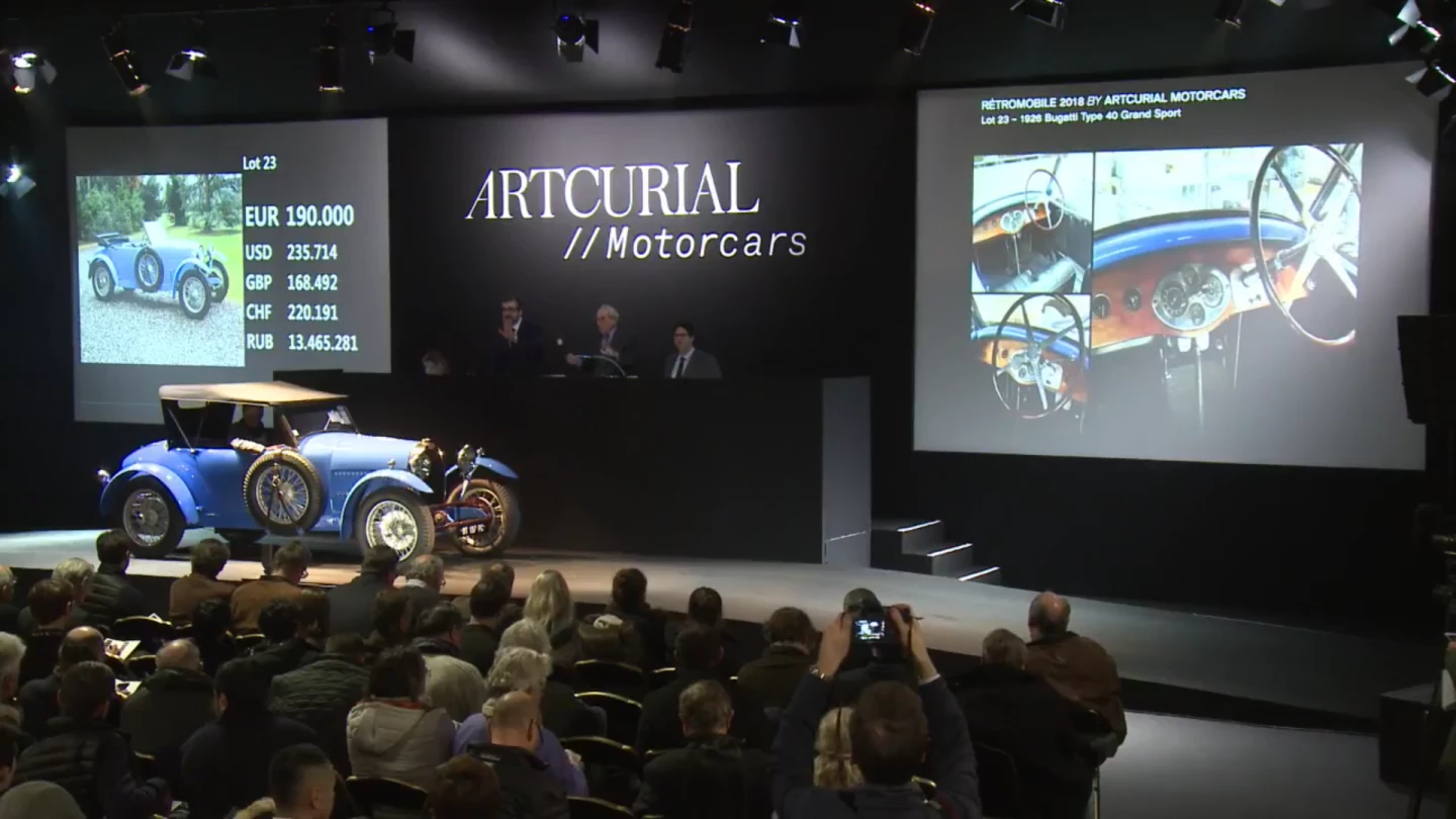 An interesting contrast with the other Type 40 Grand Sport to go to auction during the Retromobile auctions (appearing elsewhere in this listing, a 1928 model having sold for more than double this price at €529,000), this Type 40 Grand Sport was constructed from mainly original parts, yet still fetched $299,403 (€244,360)