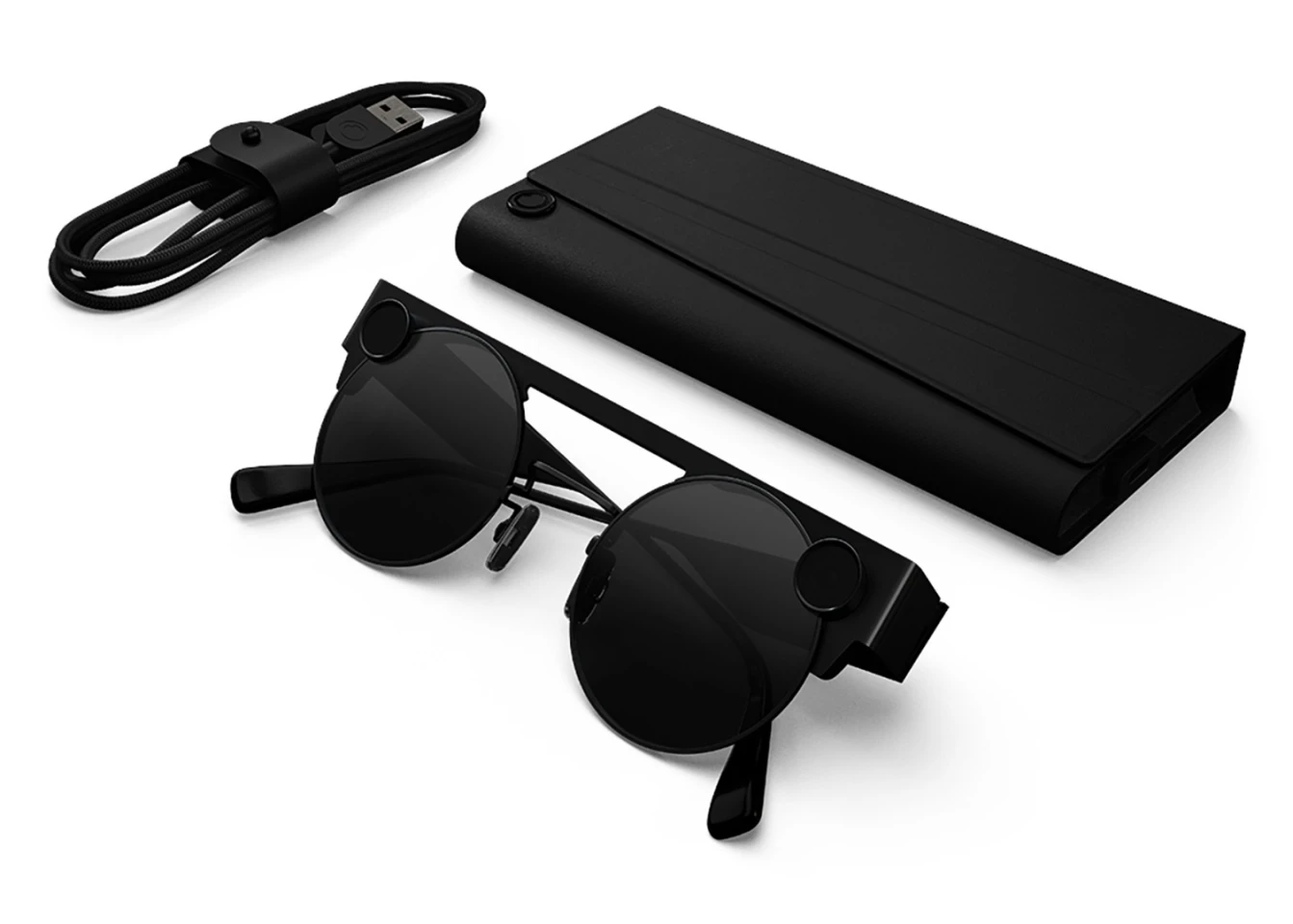 You get a charging cable and a charging case with the Snapchat Spectacles 3