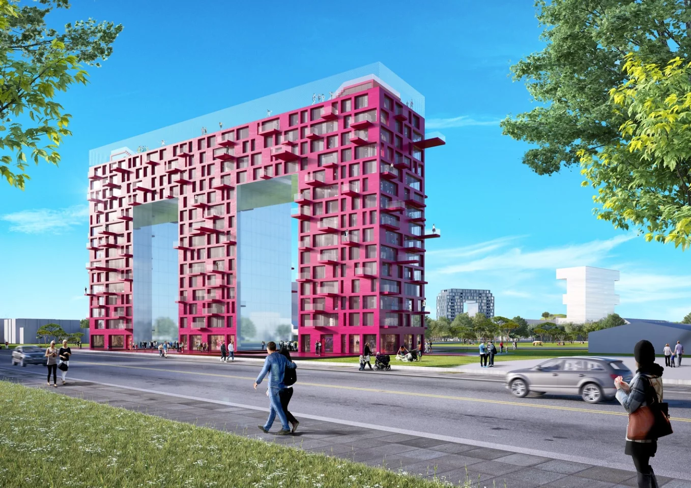 The MVRDV-designed M building will comprise a total of 185 apartments