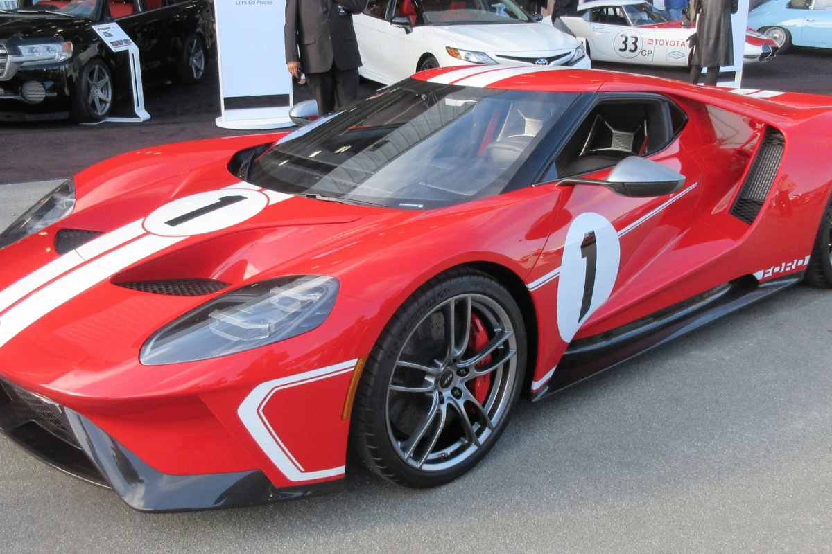 The 647-hp GT at the McCalls Motorworks Revival Hangar Party during Monterey Car Week 2017