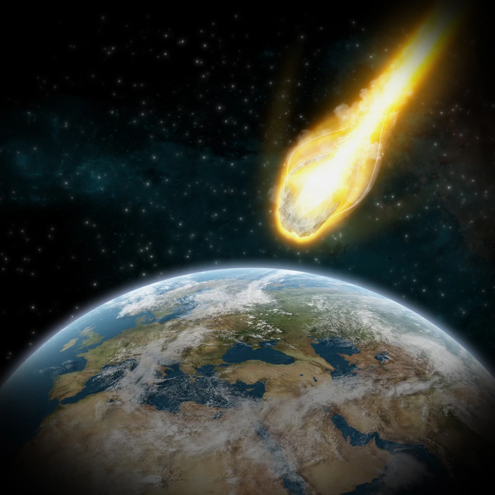Scientists are proposing that spacecraft could use solar-powered lasers to deflect an Earth-bound asteroid (Image via Shutterstock)