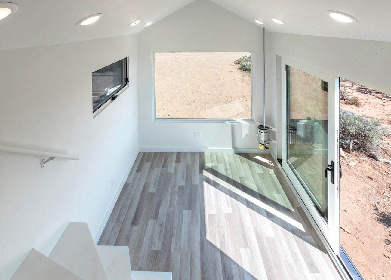 The tiny house is heated with a Dickson propane-powered heater