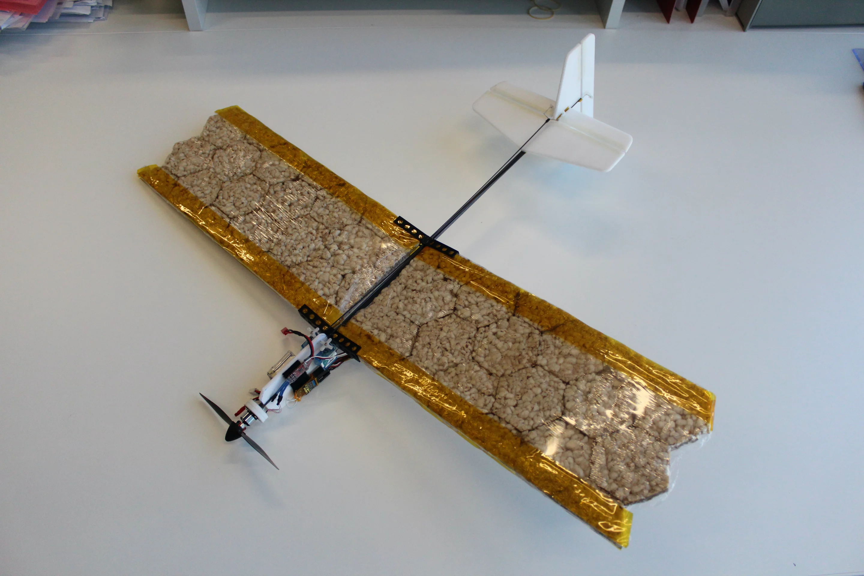 The prototype edible-wing rescue drone