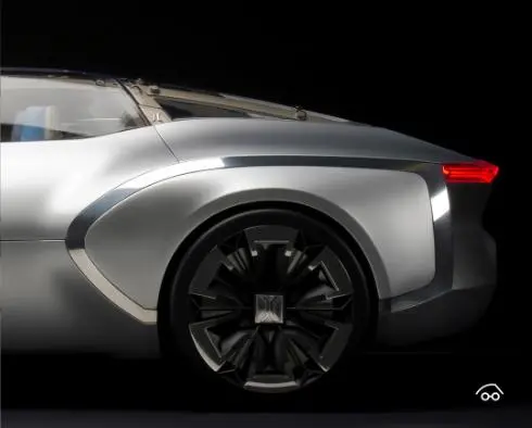 The design of the swooping guards evokes French automobiles of the 1930s
