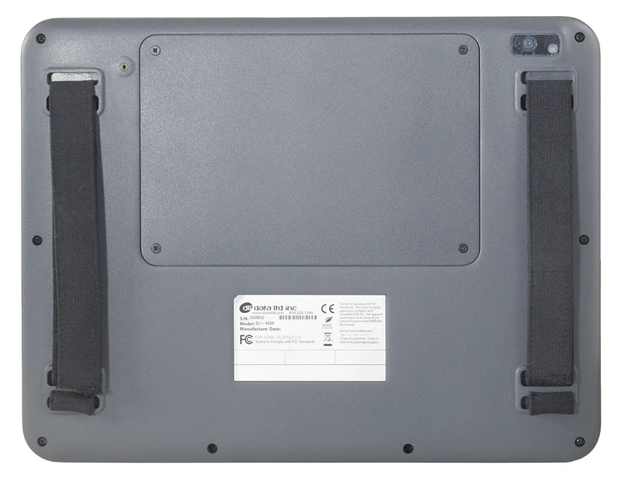 The rear of the 9000 rugged tablet minus the 5-in-1 payment module