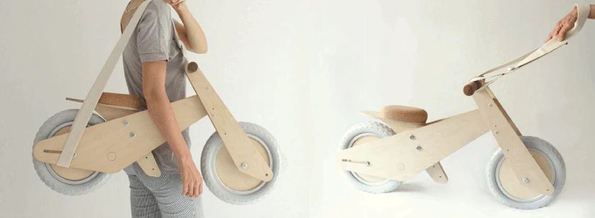 The simple addition of a strap allows parents to either carry or pull B'kid along