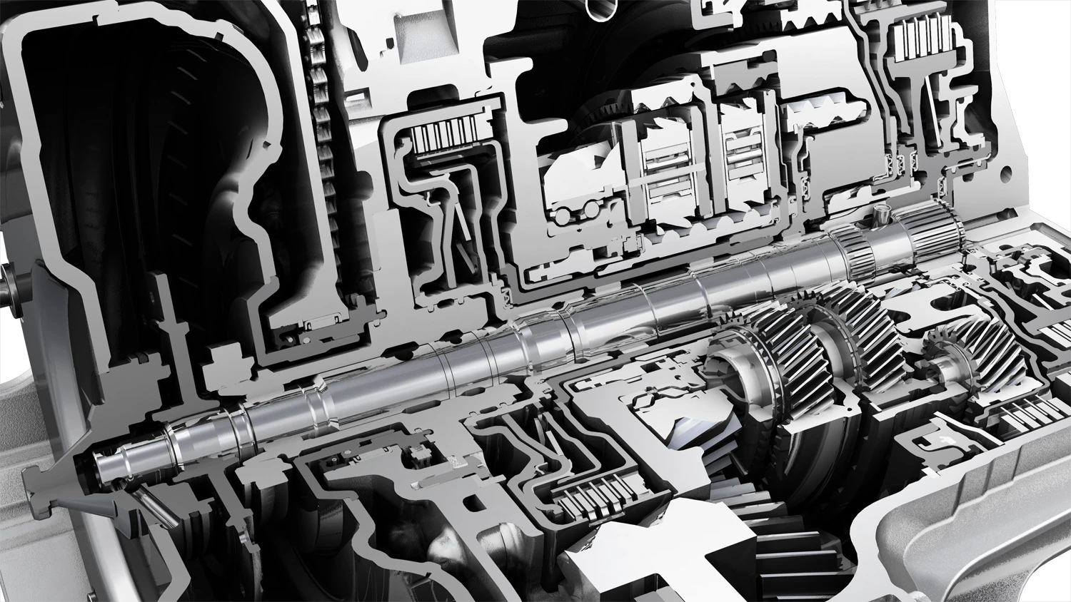 Section view of main shaft