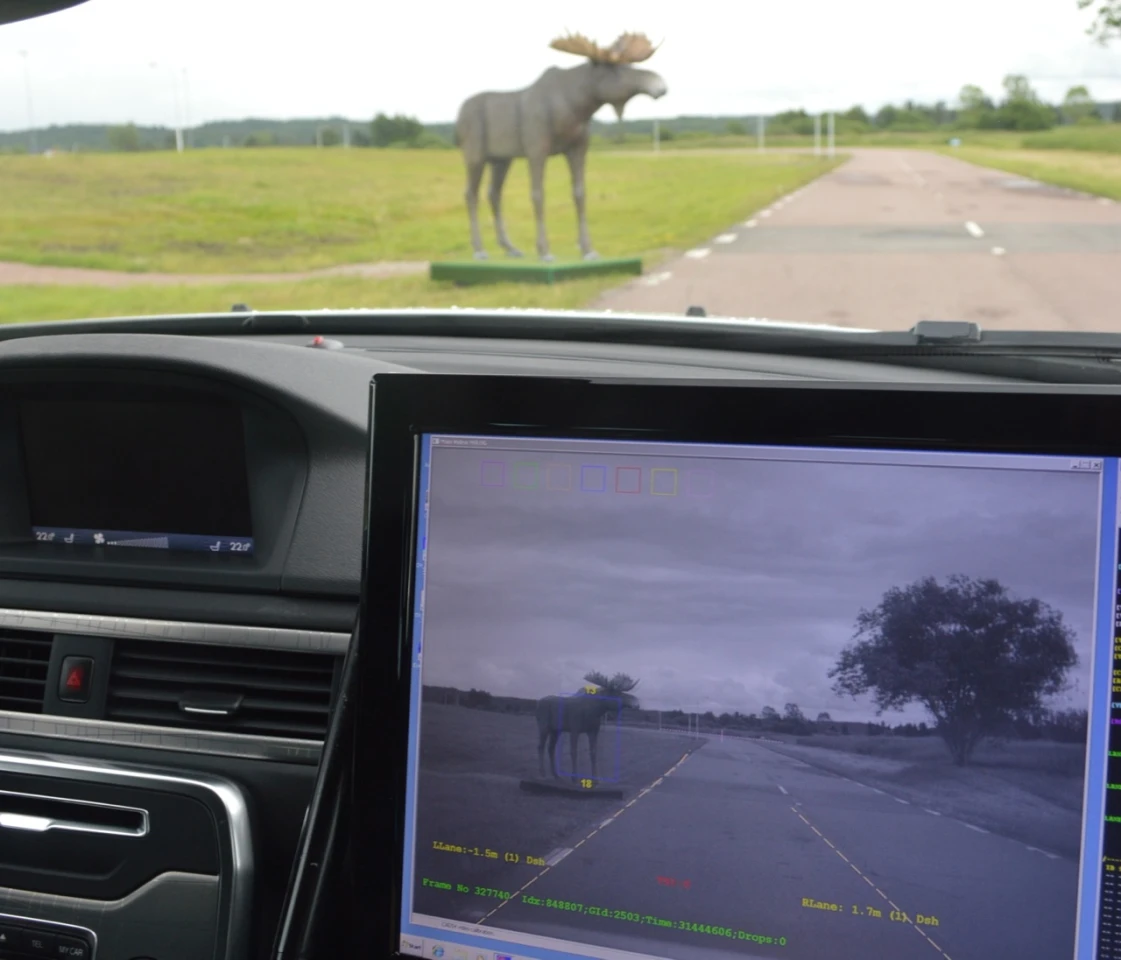 Volvo's animal-detection system in operation (Photo: Gizmag)