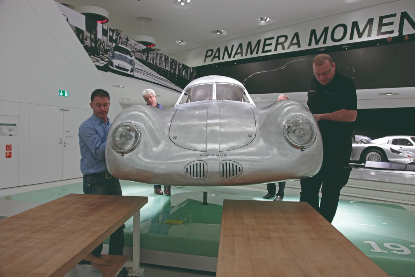 The Porsche Type 64 replica at the Porsche Museum