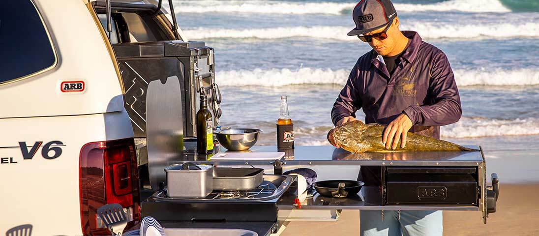 You couldn't filet that fish with just any slide-out kitchen worktop