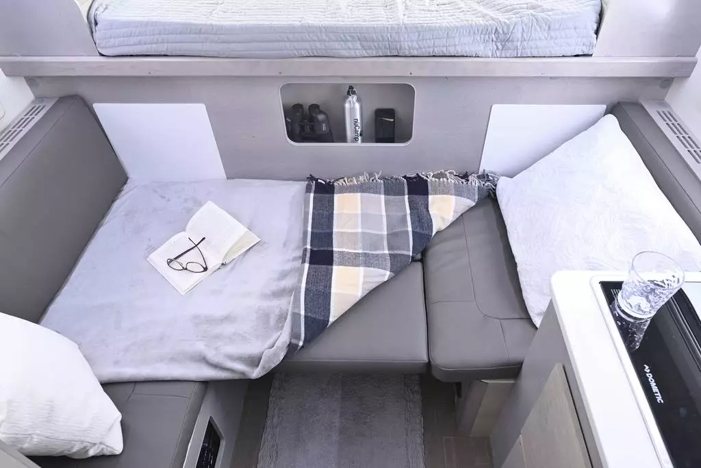The Dinette converts over into a single bed
