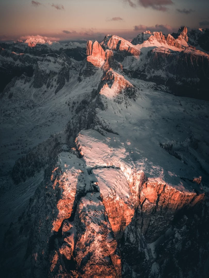 A Nominated Entry winner. Sunrise on the Nuvolau group in the dolomites