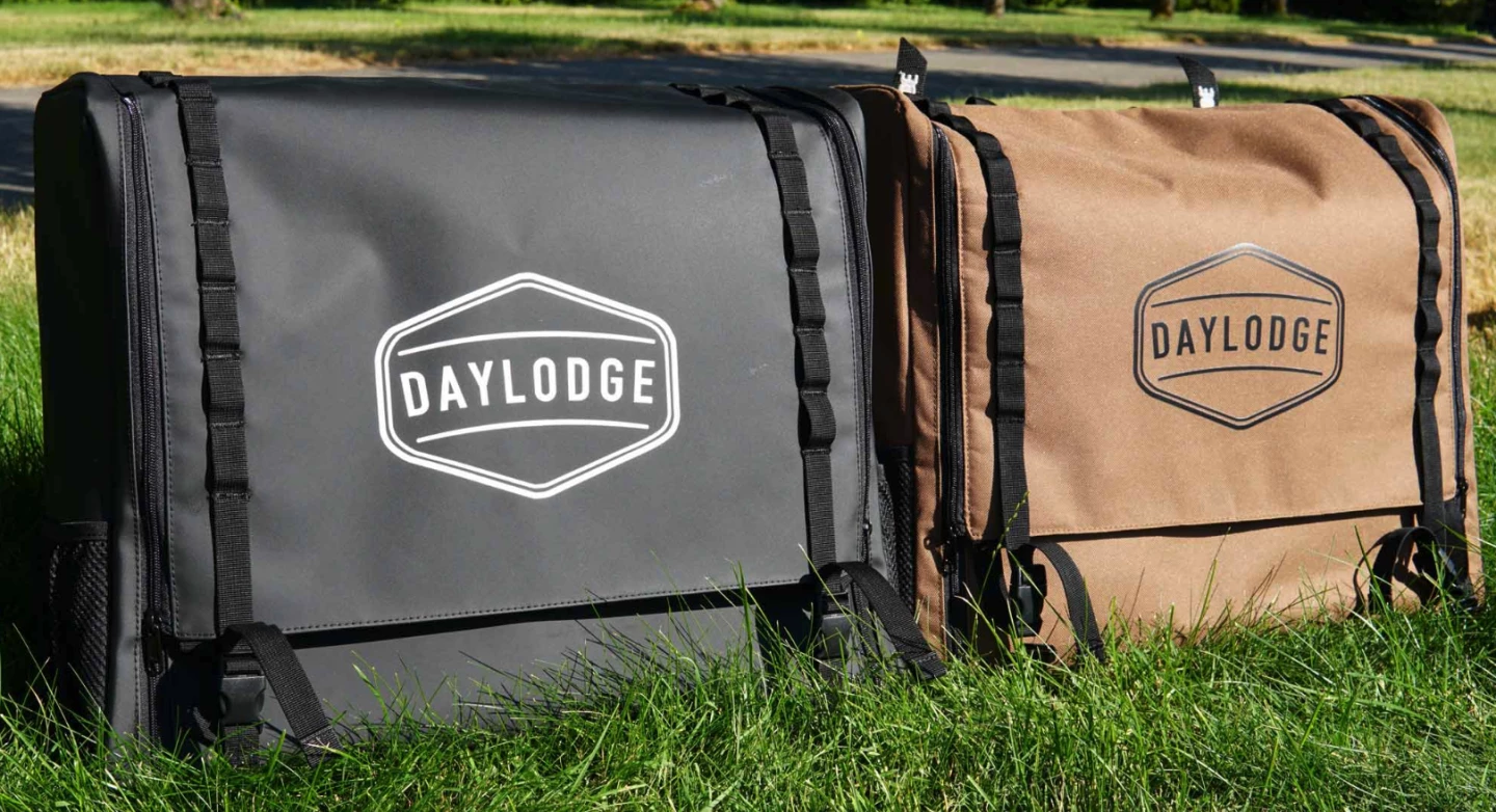 Daylodge is offering its limited pre-sale editions in black Hypalon and brown Cordura