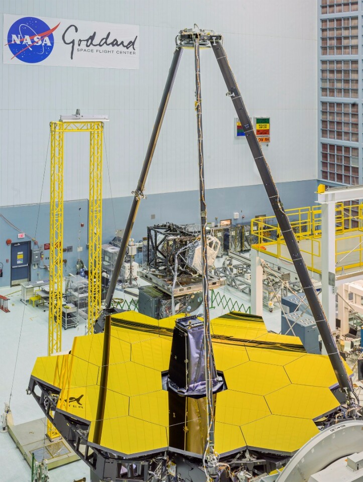 Golden JWST mirror section unveiled in all its glory