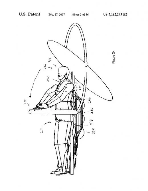One of the diagrams included in the Personal Flight Systems patent