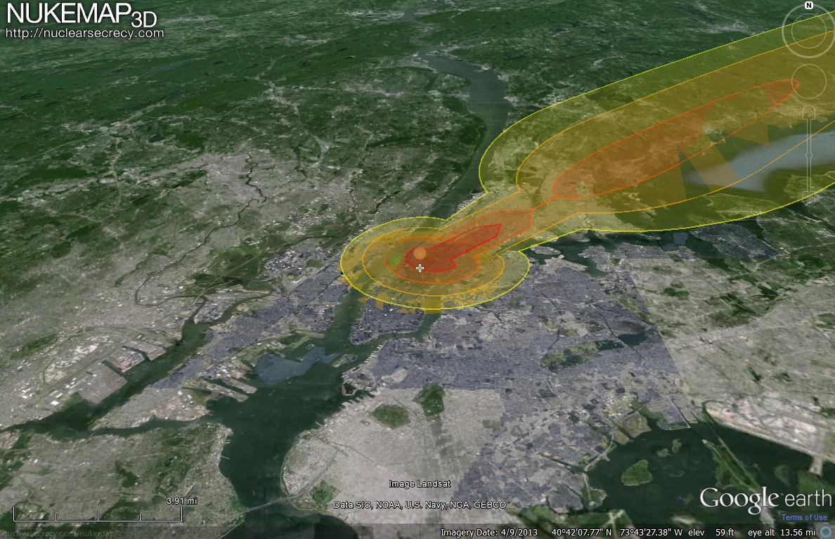 The app can also show fallout patterns