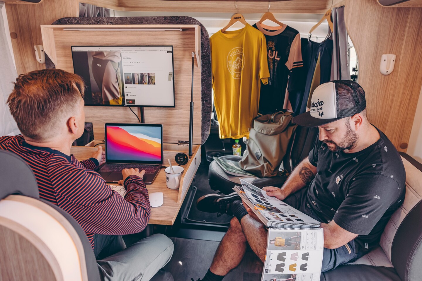 A Home Office on Wheels isn't merely for solo office work; here it functions as a sales meeting location