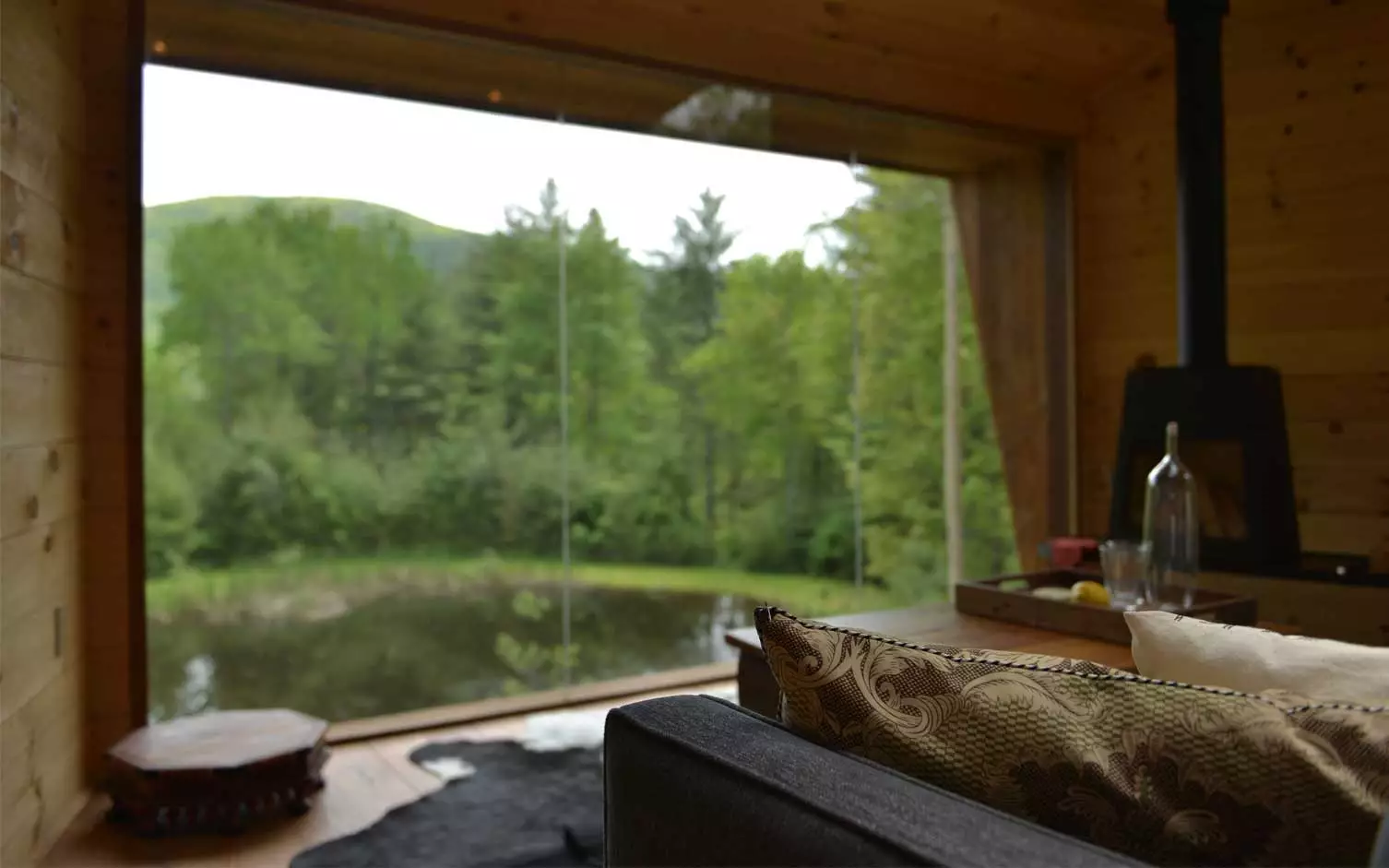 Views from inside the Inhabit Treehouse, Woodstock NY