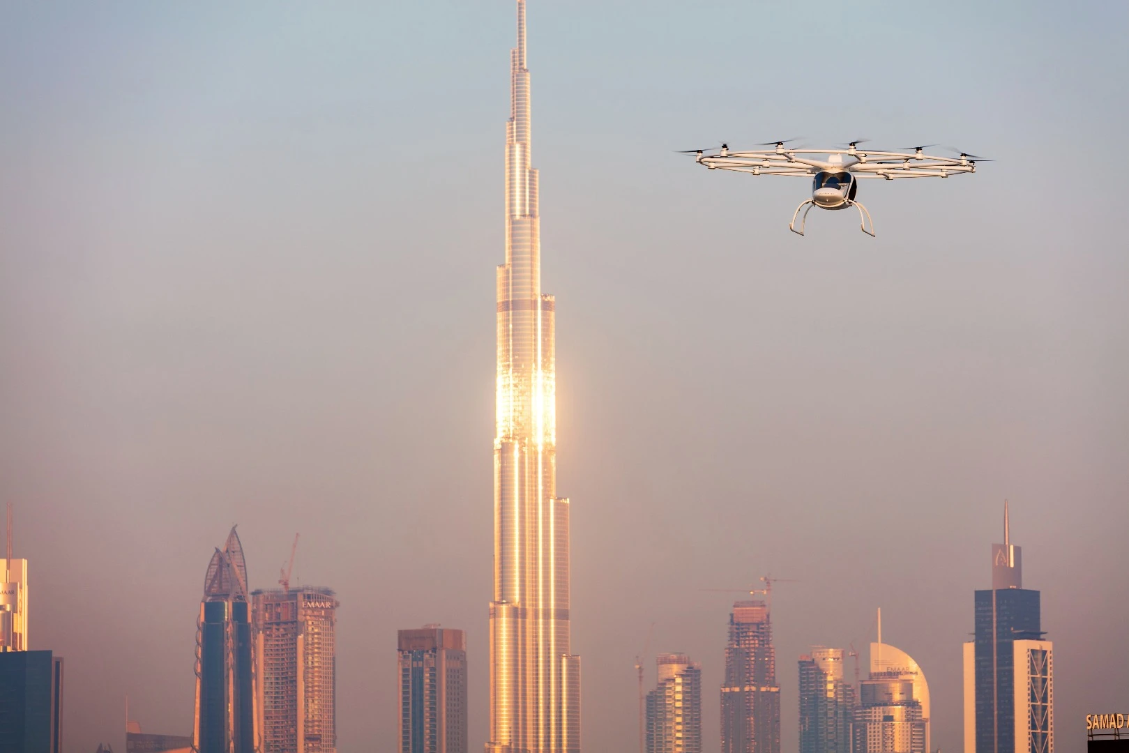 Nobody was in the vehicle as the Volocopter made its maiden flight over Dubai