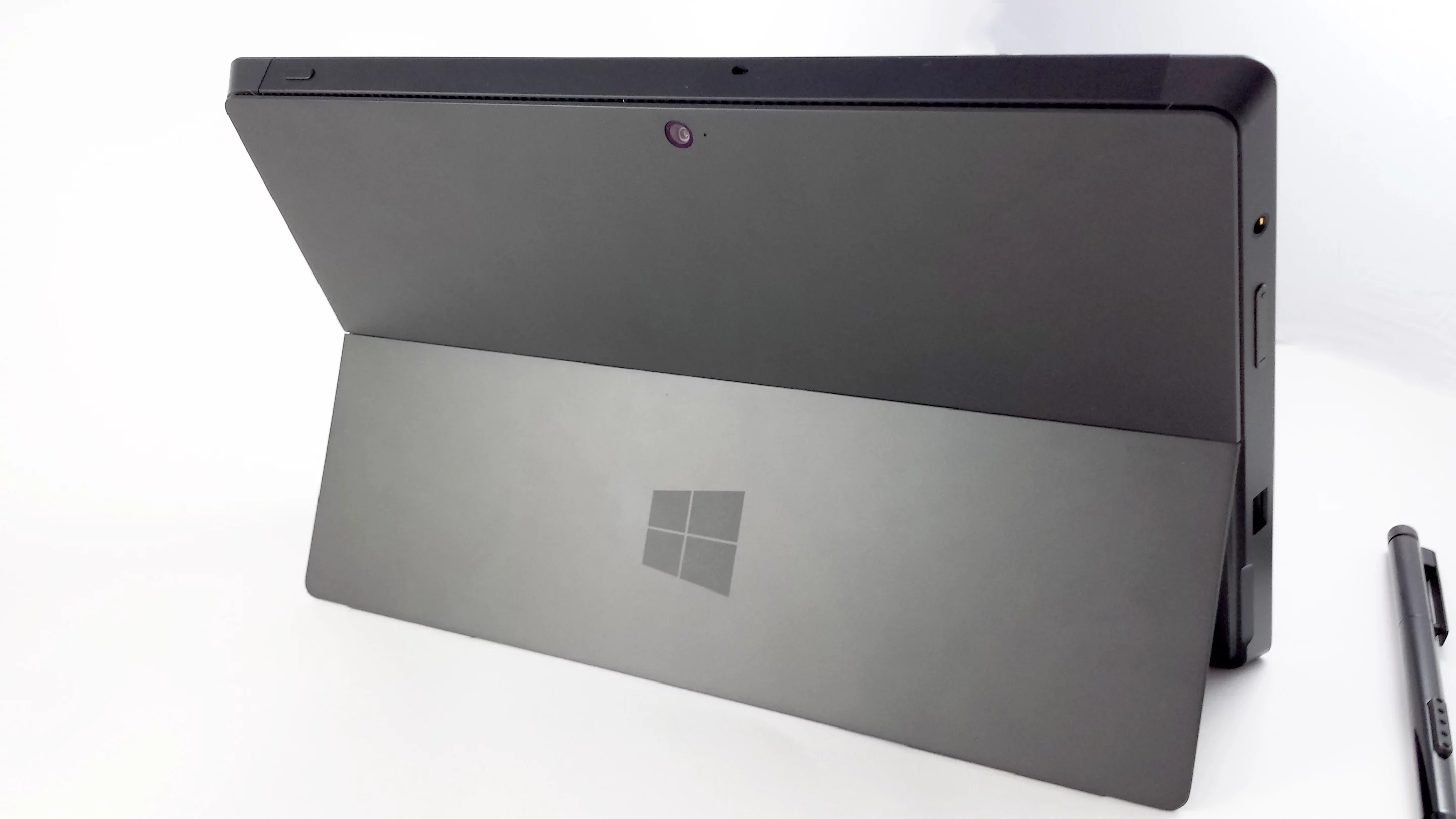 The tablet features a kickstand on the back that props it up