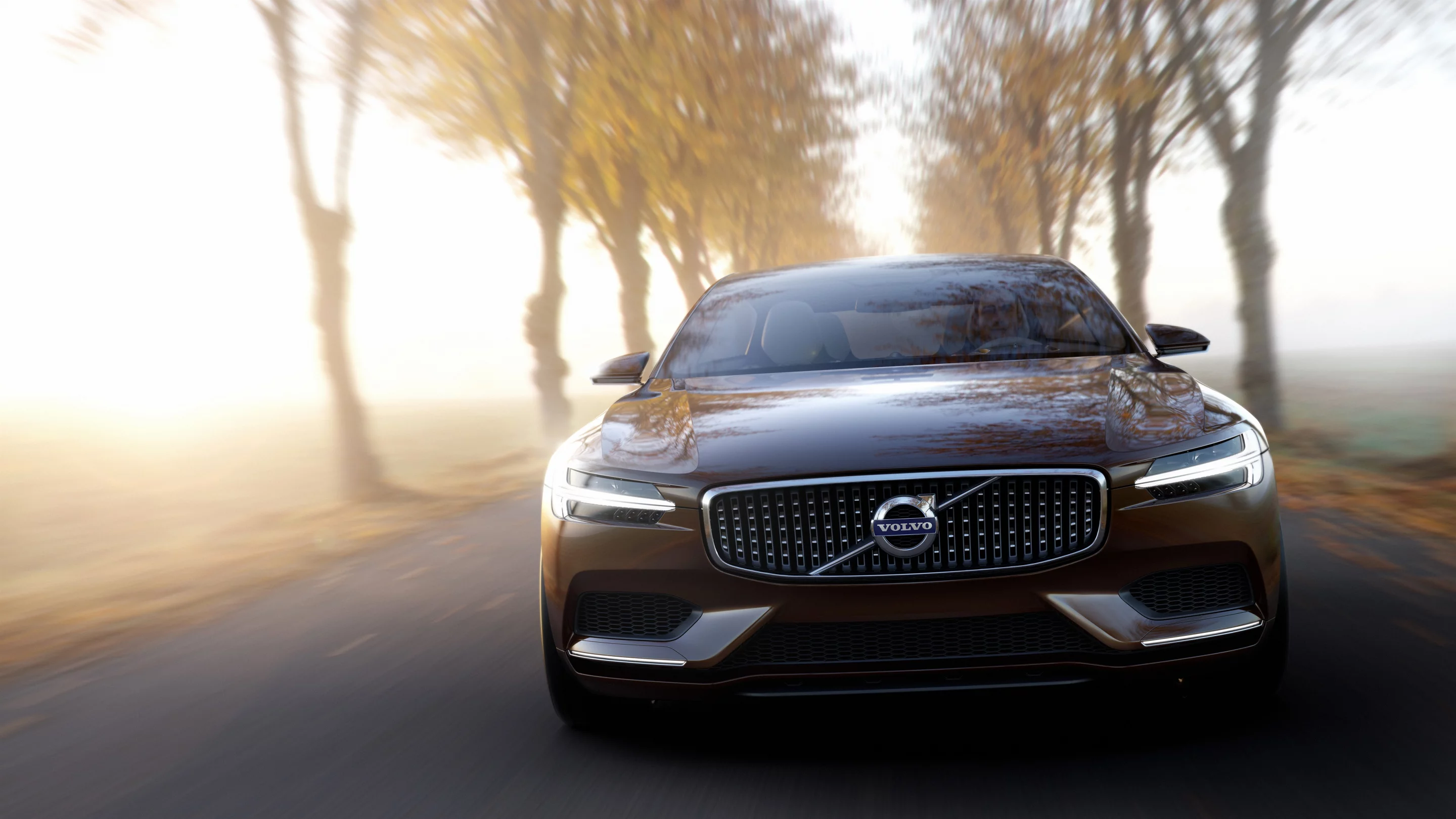 The Concept Estate's front design treatment features Volvo's signature floating grill, expansive intakes, and the new T-shaped DRL light guides