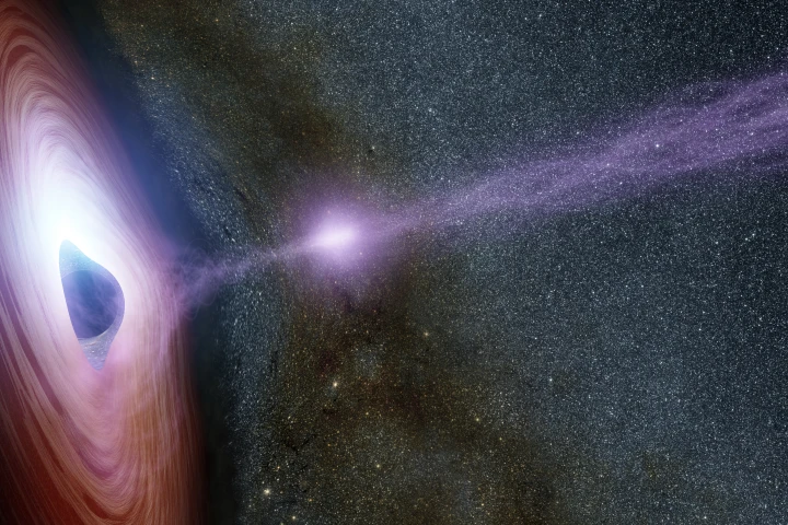 Artist's impression of a flare being emitted by a supermassive black hole