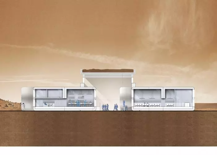 Winner of the Focus Award in the Innovation and Architecture for Space category is Martian Chronicle, a project exploring the urbanization of Mars