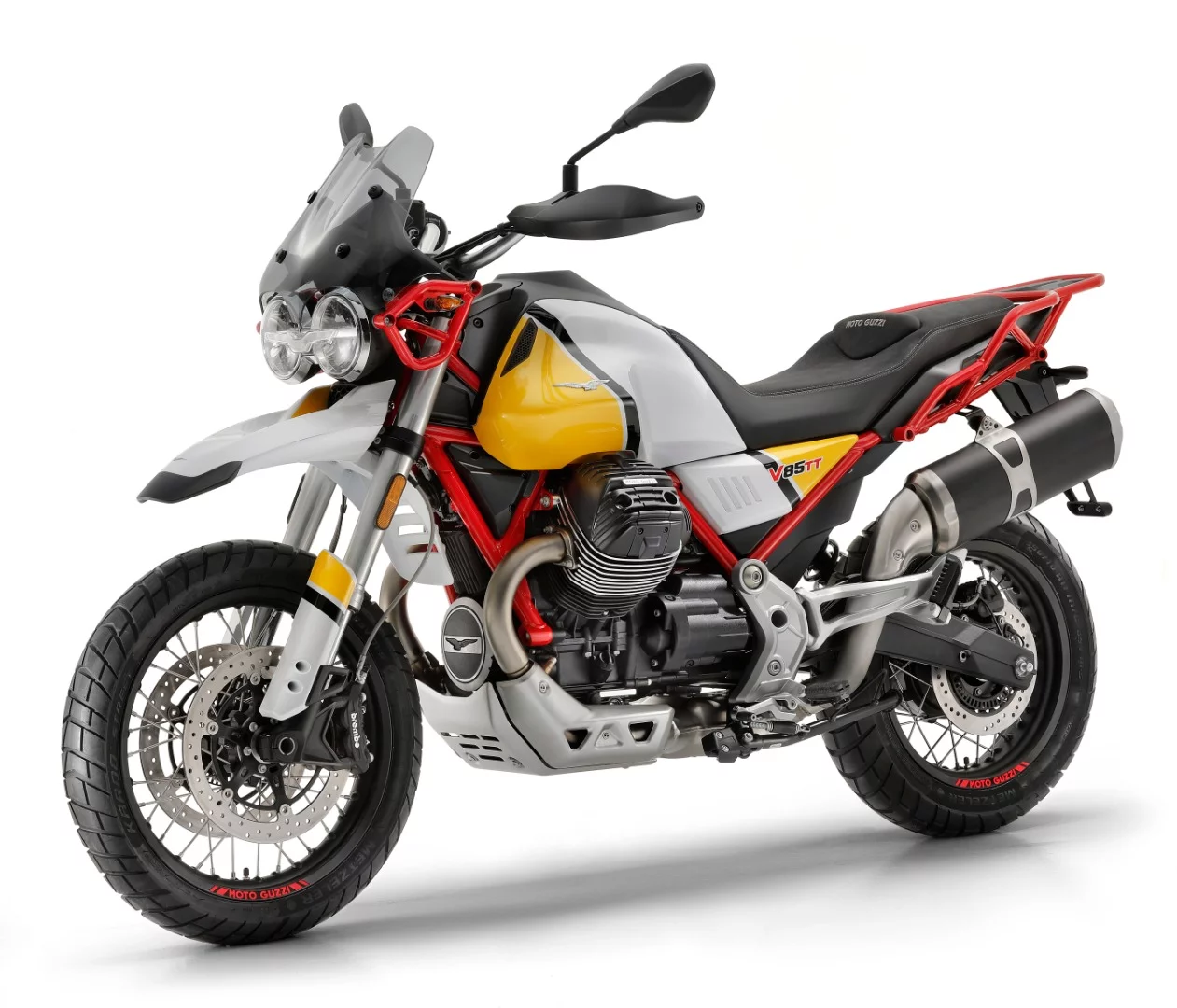 The 2019 Moto Guzzi V85 TT is described as a classic enduro
