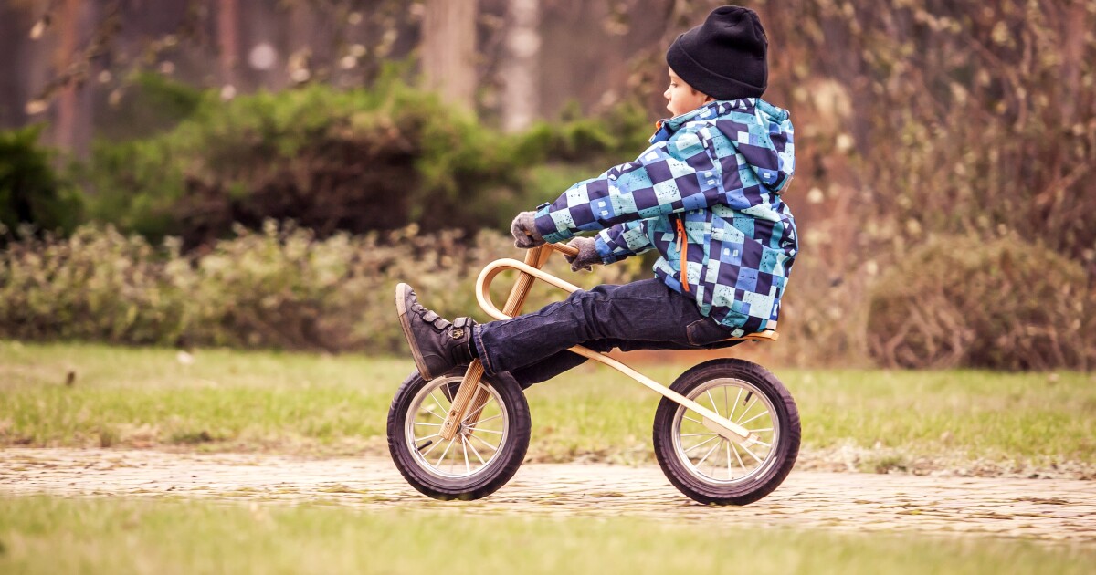 ZumZum balance bike's wooden frame offers natural suspension