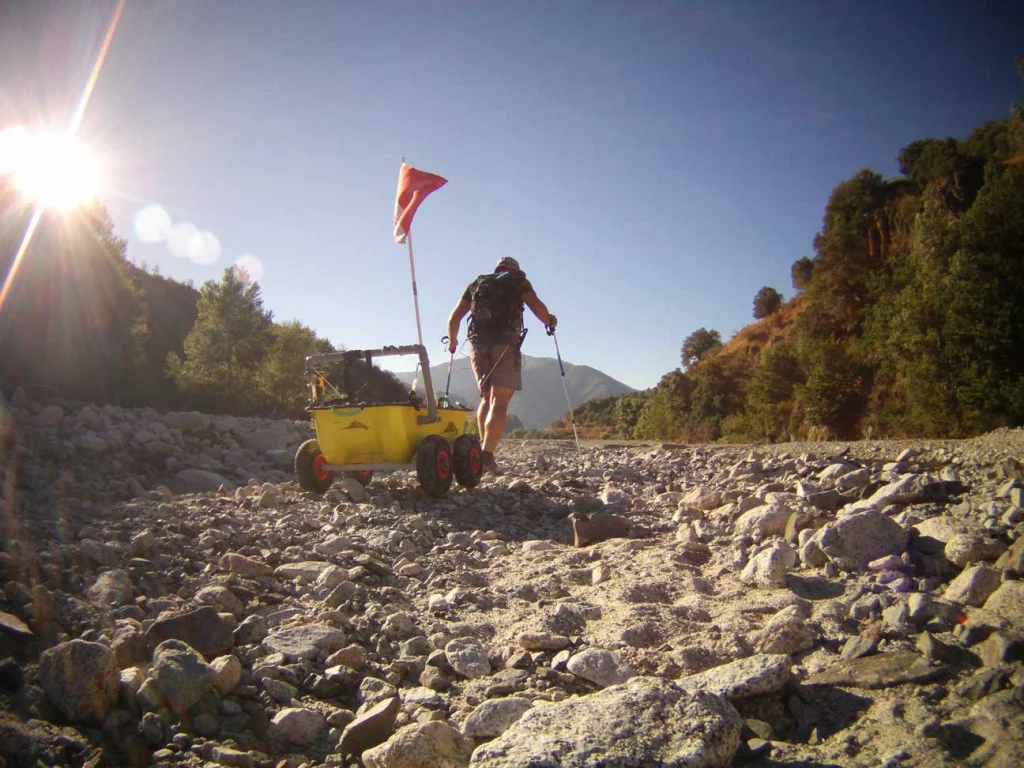 Ready for hauling gear by foot, ski, bike or swim fin