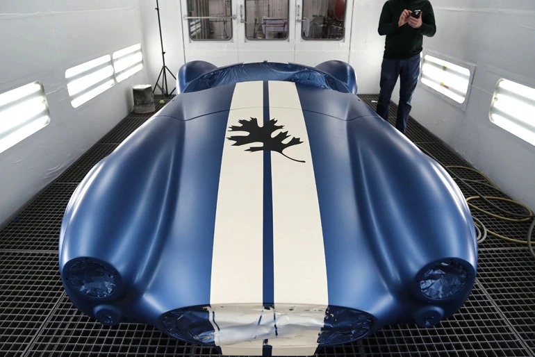 The ORNL Shelby Cobra's shell with go-faster stripes
