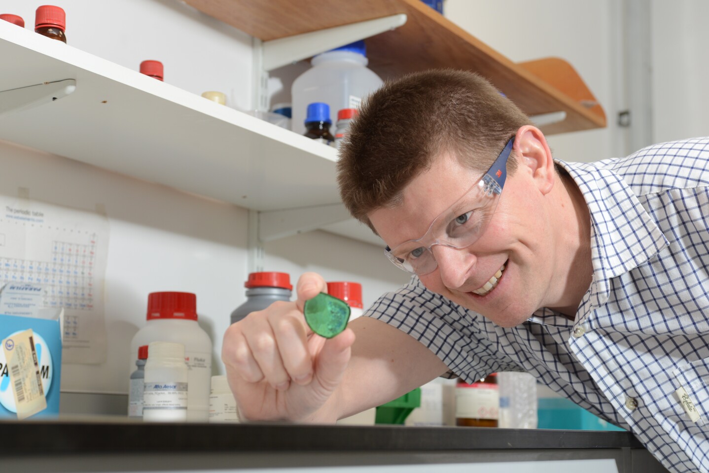 Prof. Richard Martin with one of the samples, prior to the powdering process