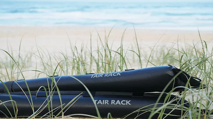 The Tair roof rack system relies on standard bicycle inner tubes