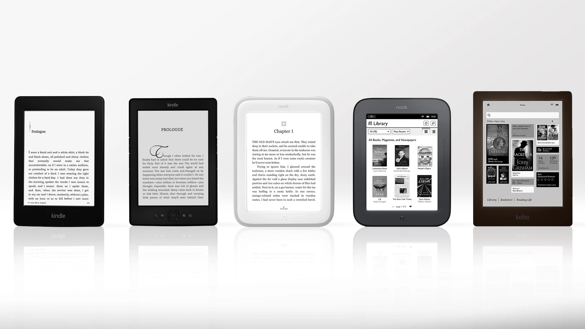 Gizmag breaks down the top e-readers of the 2013 shopping season
