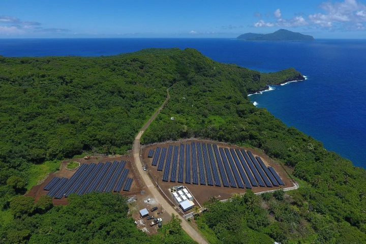 The SolarCity microgrid on Ta’u includes a solar array with an output of 1.4 MW