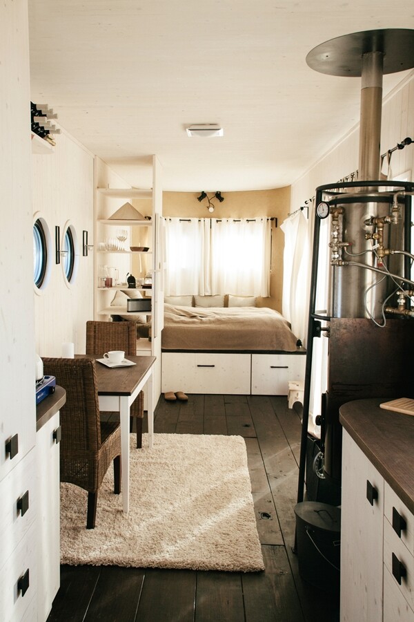 The Wohnwagon provides 25 sq m (269 sq ft) of living space