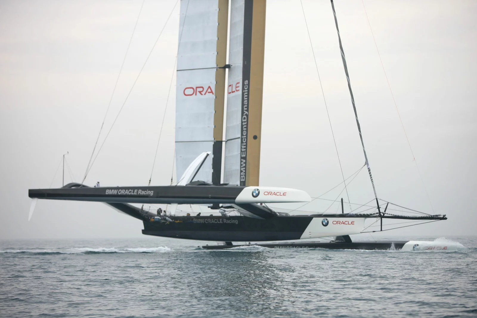 BMW Oracle Racing's BOR 90, complete with wing sail.