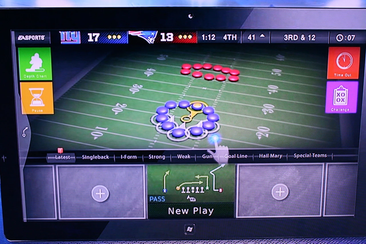 More compelling was the use of a tablet to select and customize in-game plays in Madden NFL 13