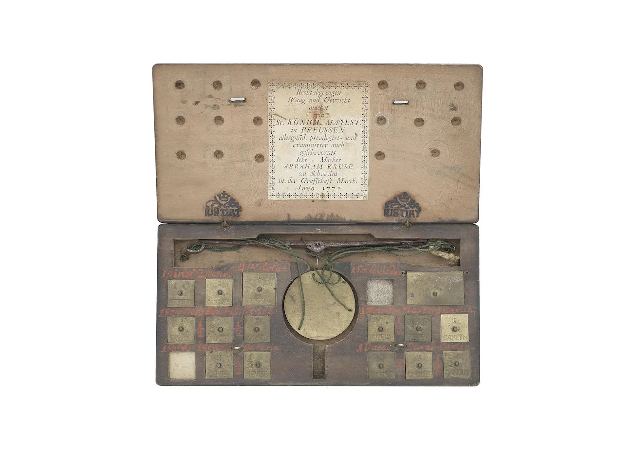 A set of Abraham Kruse coin scales, Prussian, circa 1775