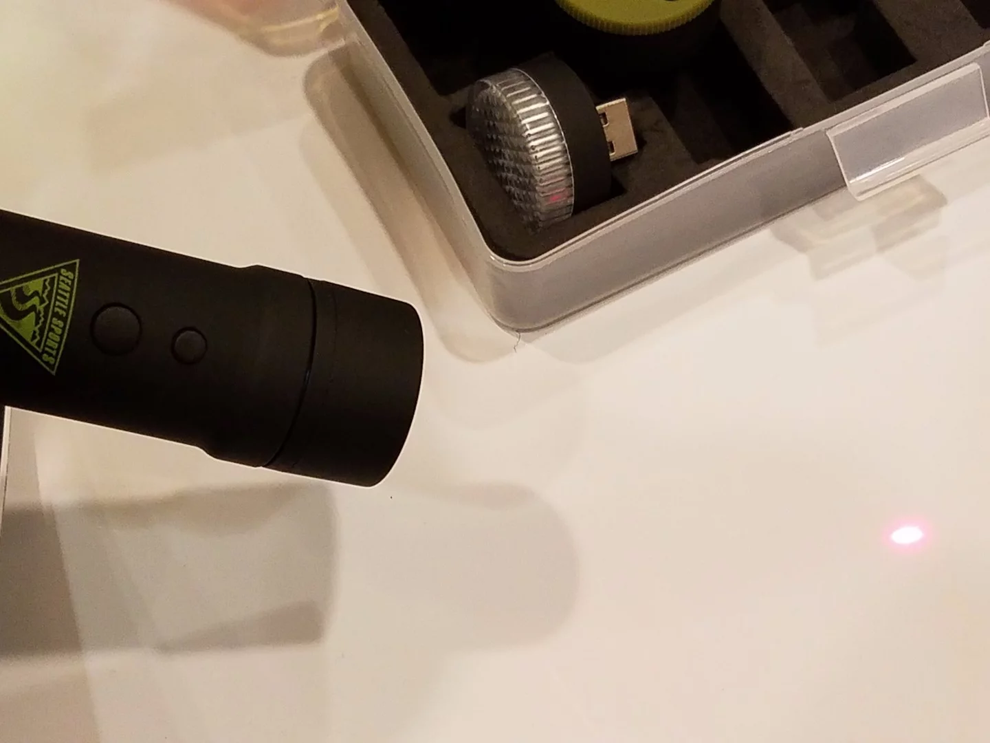 A laser pointer may seem like more of an office tool, but some people carry one as an emergency signaling device