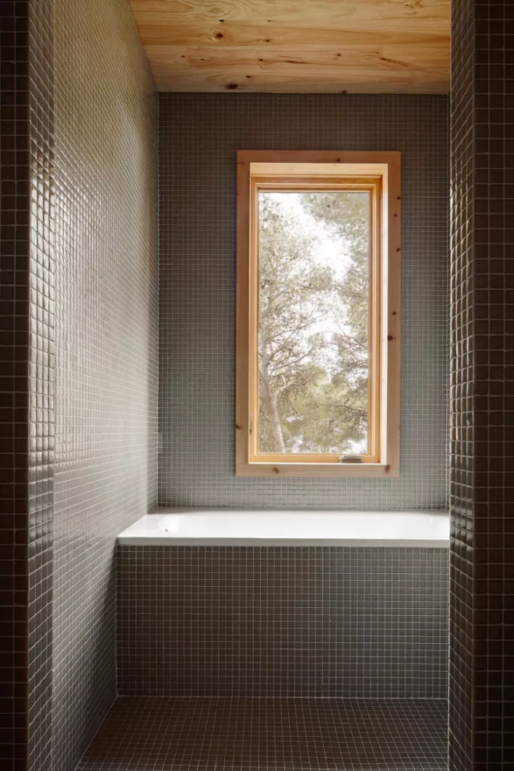 The bathroom is kept simple and stylish