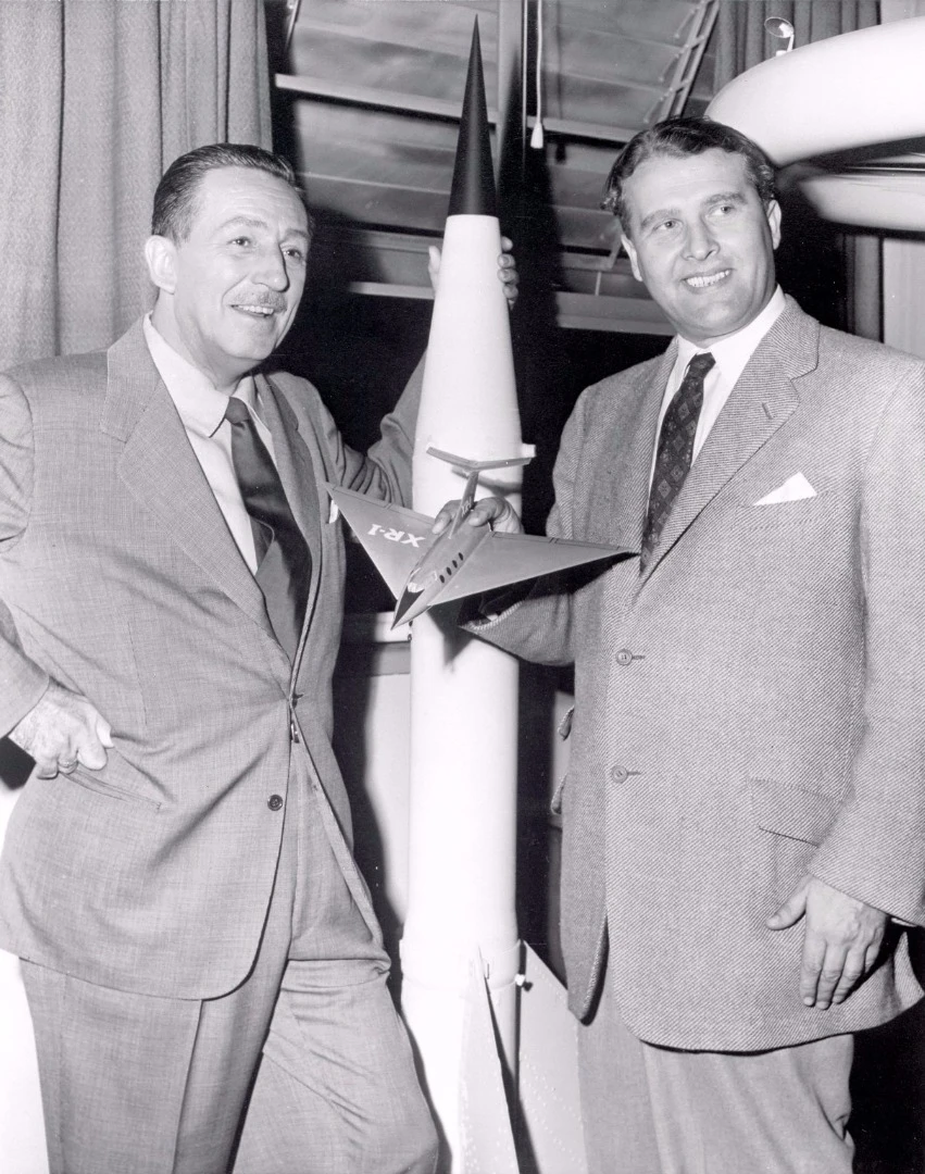 Werhner Von Braun (Right) and Walt Disney
