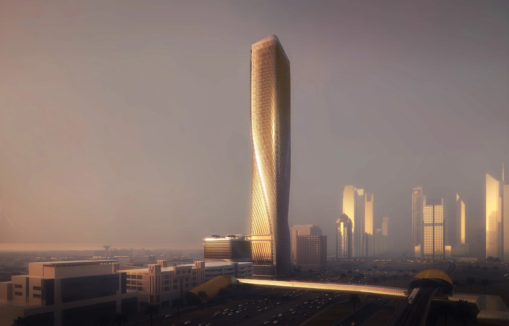 The Wasl Tower has an attractive, gently twisting form