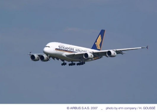 Singapore Airlines’ first A380 was delivered at Airbus’ Toulouse, France facility on 15 October 2007